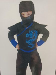 Kids Costumes to Hire - Ninja - SMALL - Black & Blue - CHILD